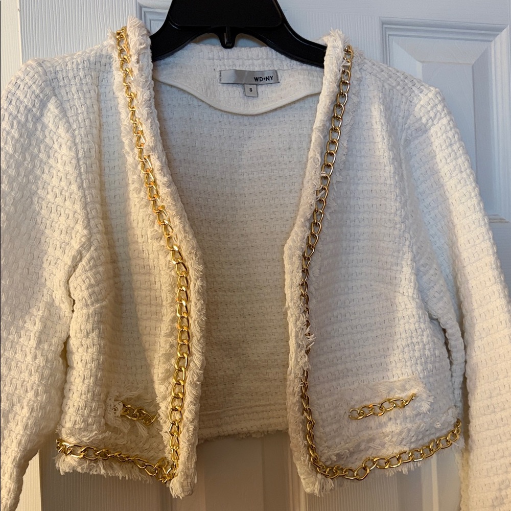 Spring White Tweed Blazer - Picture 3 of 6
